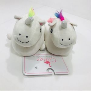 Critter Creations Unicorn Slippers, White, 9-10